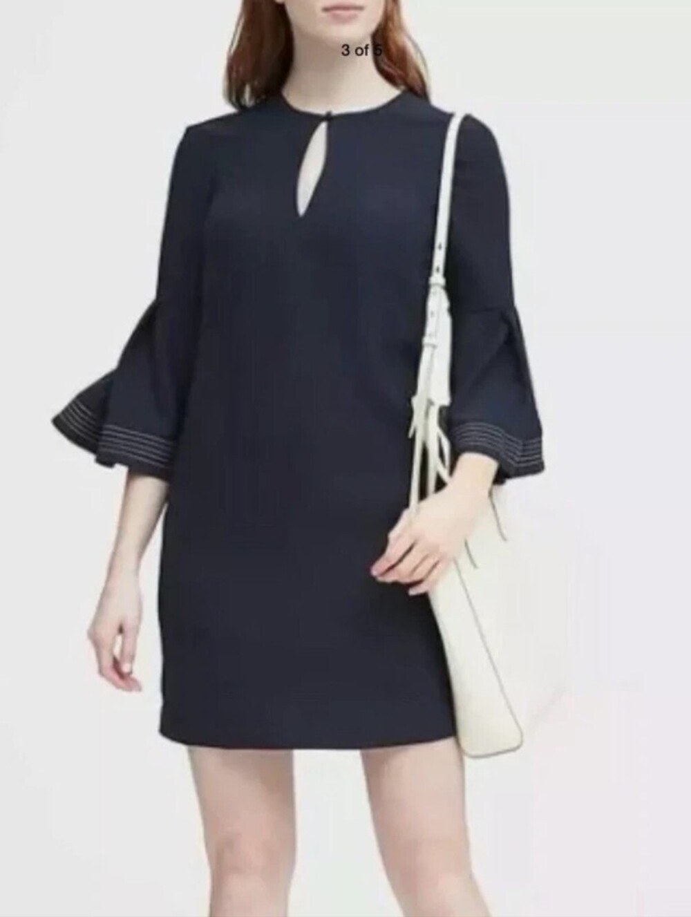 Banana Republic Navy Blue Bell Sleeve Keyhole Shift Dress Size 2